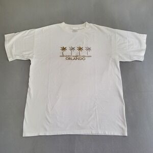 VTG Single Stitch  Orlando Tourist T-Shirt Metallic Embroidered  Tee Size L USA